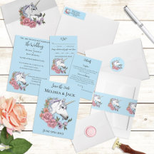 White Unicorn Pastel Floral Fantasy Wedding