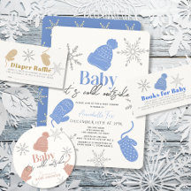 Baby It's Cold Outside Beanie & Gloves Baby Shower