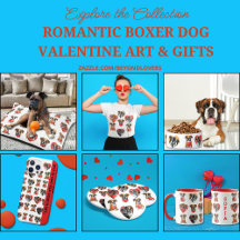 Romantic Boxer Dog Valentine Art & Gifts