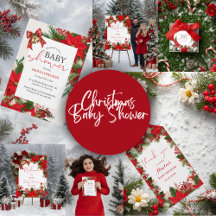 Festive Christmas Floral Baby Shower 