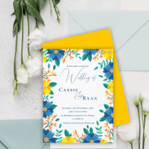 Elegant Blue & Yellow Floral Wedding