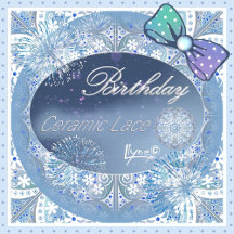 Ceramic lace Light blue Birthday/party gifts /deco