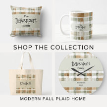 Modern Watercolor Fall Plaid Home Collection
