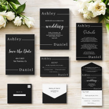 Delicate Black And White Modern Stylish Wedding