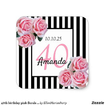 40th birthday party - black white stripes florals 
