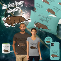 Zodiac Taurus "I'm too Busy Sleeping" Teal 