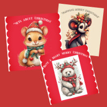 Naughty Playful Adorable Christmas Critter Animals