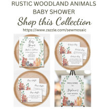 Rustic Wooland Animals Baby Shower Collection
