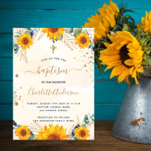 Baptism - sunflowers and eucalyptus