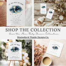 Over the Moon Gold Stars Baby Shower