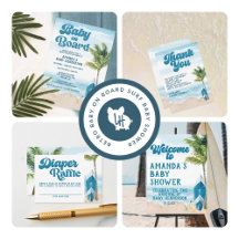 Baby on Board Surfing Beach Baby Shower