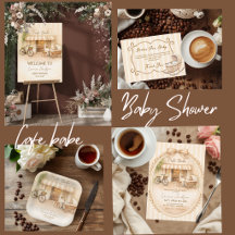 Cafe Bebe Gender Neutral Elegant Brown Baby Shower