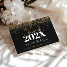 black and white modern script graduation photo cla