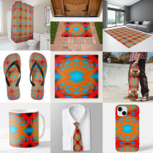 Tequila Sunrise Ombre Geometric Abstract Art