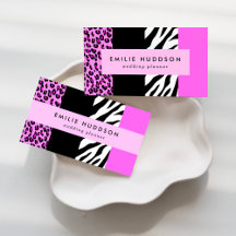 Pink Leopard, Zebra Business Cards Collection