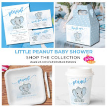 Little Peanut Blue Elephant Baby Shower