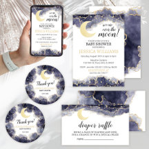 Night time gold moon baby shower
