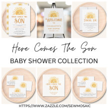 Boy's Here Comes The Son Baby Shower Collection