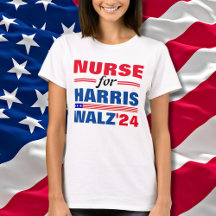 Nurse for Harris Walz Red Blue