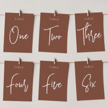 Rust   Modern Handwritten Table Numbers