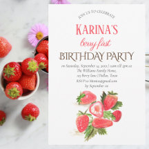 Berry First Strawberry Birthday Party 