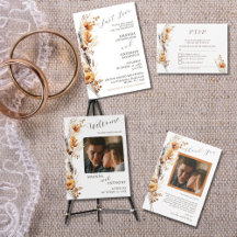 Elegant Fall Autumn Flower Wedding Invitation