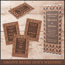 Groovy Retro 1970s Wedding Brown & Orange Pattern