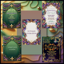 Fleur-de-lis, Beads Mardi Gras Colours Suite