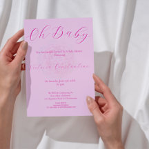 Elegant Pinks "Oh Baby" Peony Baby Shower