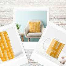 Yellow Retro Geometric Design Home and Accessories