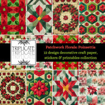 Patchwork Poinsettia Scrapbooking Supplies
