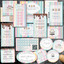 Retro stripes Cute Sweet Bakery Shop Branding
