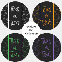 halloween trick or treat typography stickers