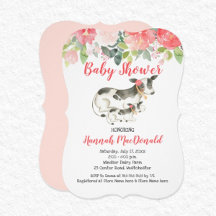 Dairy Cow Floral Baby Shower