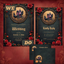 Gothic Carriage with Ravens and Roses.