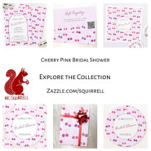 Cherry Pink Bridal Shower Invitations and Supplies