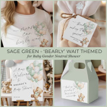 We Can Bearly Wait, Sage Green, Gender Neutral 
