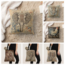 Vintage, Elephant, Ornament , Solid Color