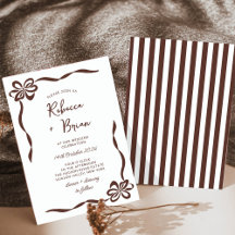 Brown Hand Drawn Bow Ribbon Sketch Wedding