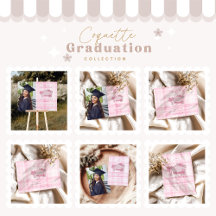 Retro Coquette Pink Bow Graduation