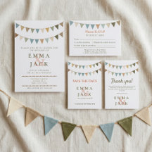 Rustic boho bunting wedding
