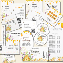 Watercolor floral Apiarist Honey Business Branding