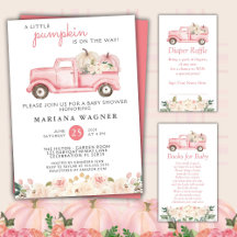 Fall Pink Little Pumpkin Girl Baby Shower