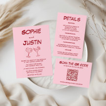 Modern Pink Minimalist Cocktail Wedding