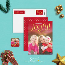 Red and Faux Gold Joyful Holiday Collection