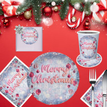 Retro Silver, Pink & Red Christmas Collection