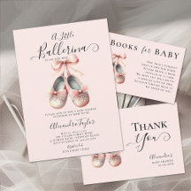 Baby Ballerina Shoes Pink Gold Girl Shower Suite