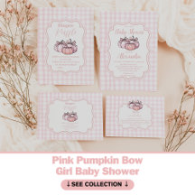 Pink Pumpkin Bow Girl Baby Shower