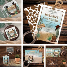 First Rodeo Cowboy Western Boy 1st Birthday Party