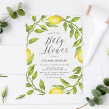 Watercolor Lemon Greenery Wreath Collection